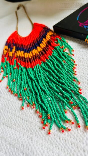 The Tropical Fiesta Beaded Fringe Necklace 🌈