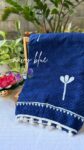 Azure Starry Night: Hand-Printed Navy Cotton Saree ✨🌊👗