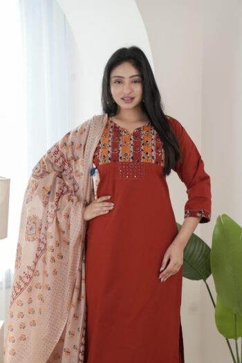 Aura Ethnic: Handcrafted Mirror-Yoke Suit ✨